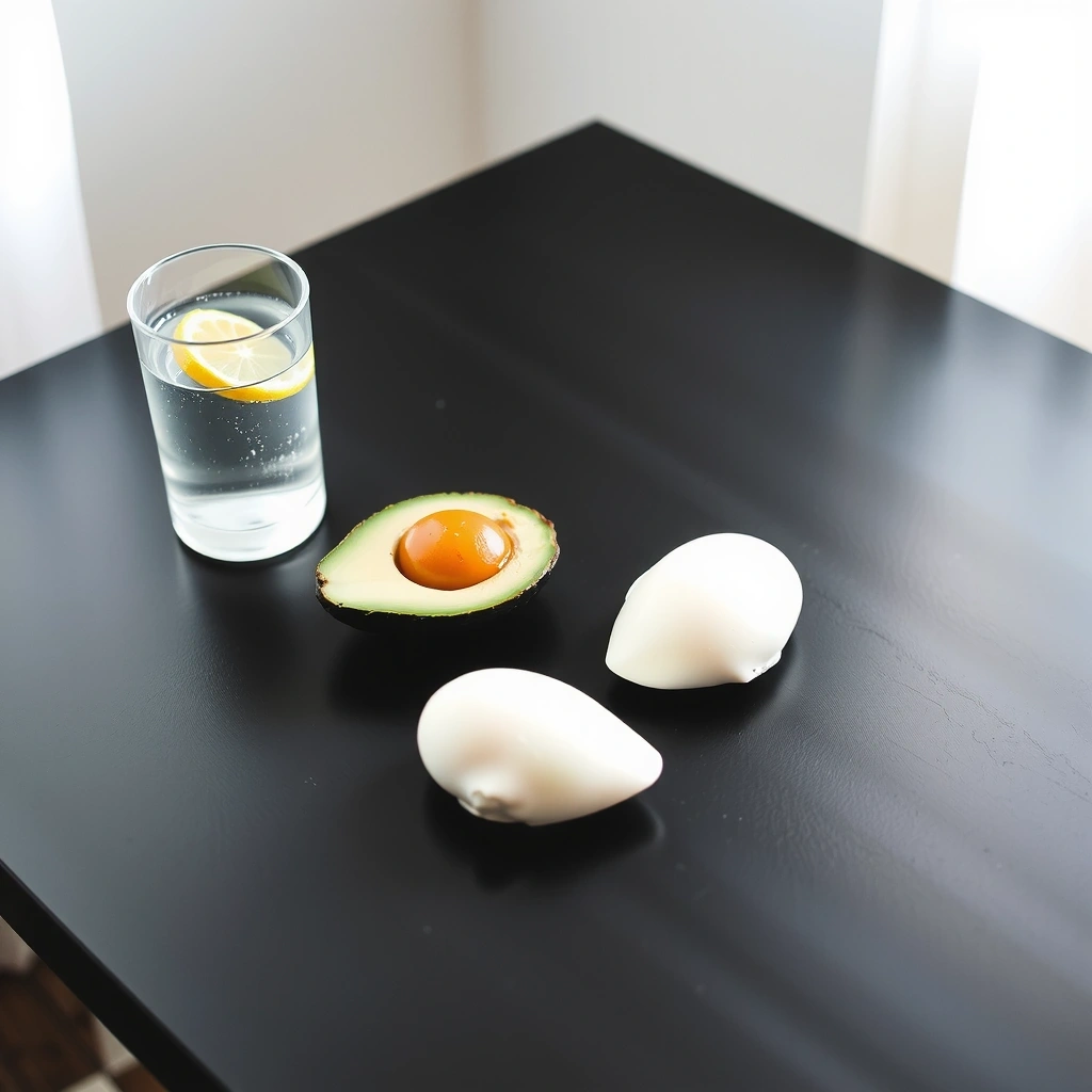 Pack de survie matinal : Eau, Avocat, Œufs